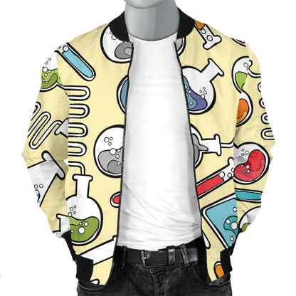 Chemical Pattern Print Design 04 Men Bomber Jacket