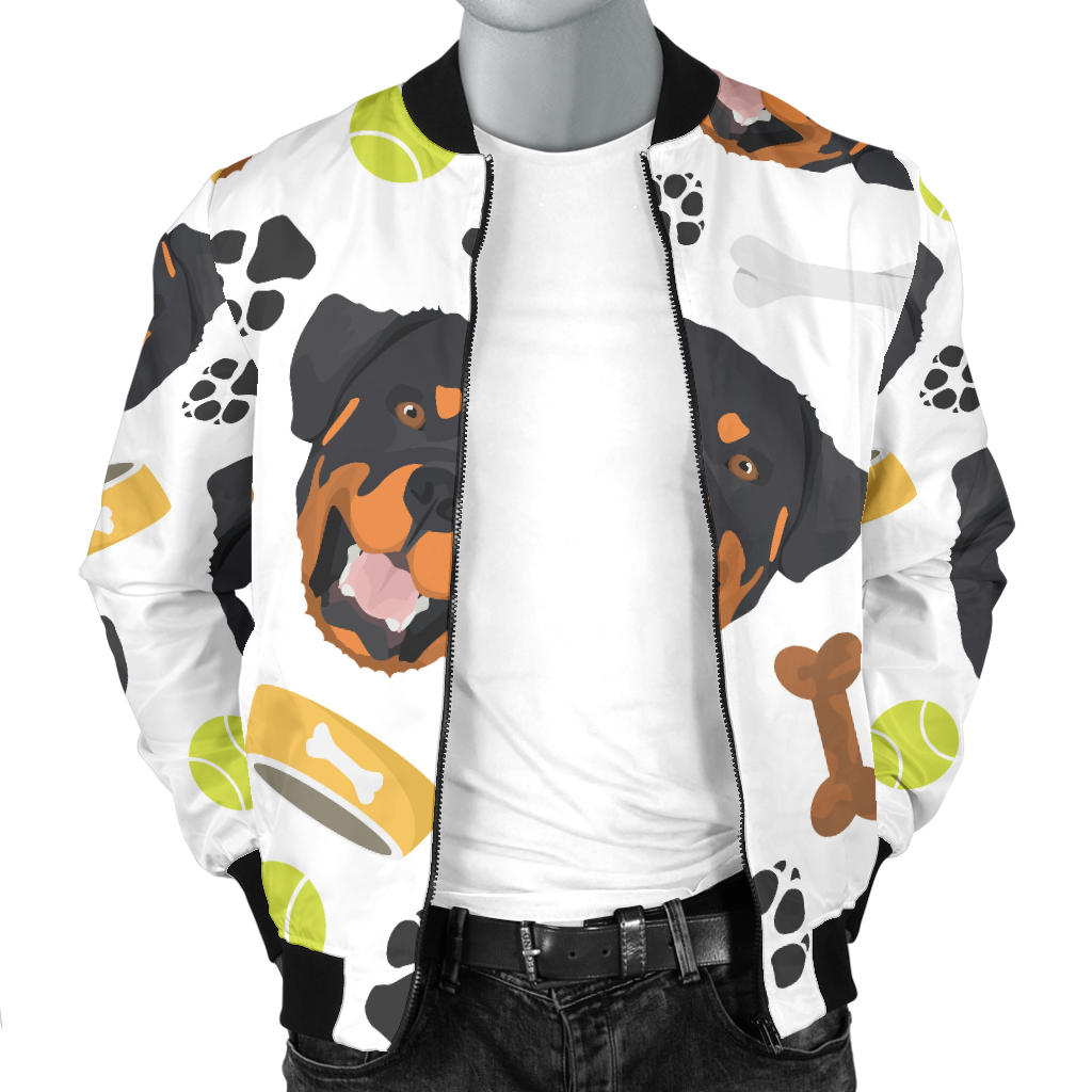 Rottweiler Pattern Print Design A04 Men Bomber Jacket