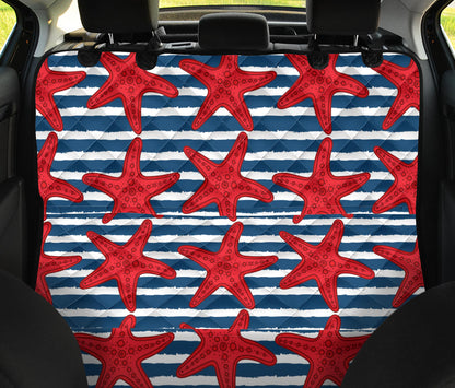 Starfish Red Pattern Print Design 02 Rear Dog Car Seat Cover Hammock