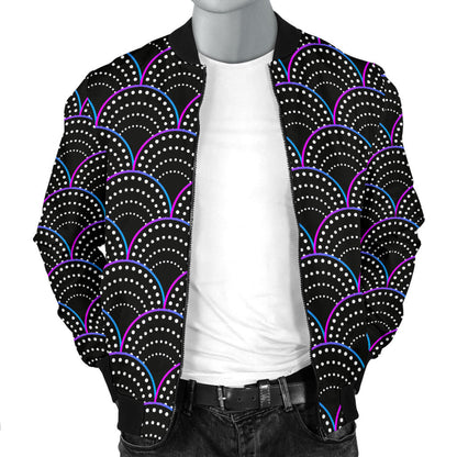 Mermaid Pattern Print Design 09 Men Bomber Jacket
