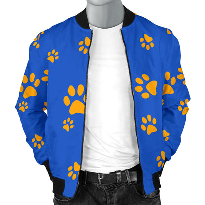 Paw Pattern Print Design A03 Men Bomber Jacket