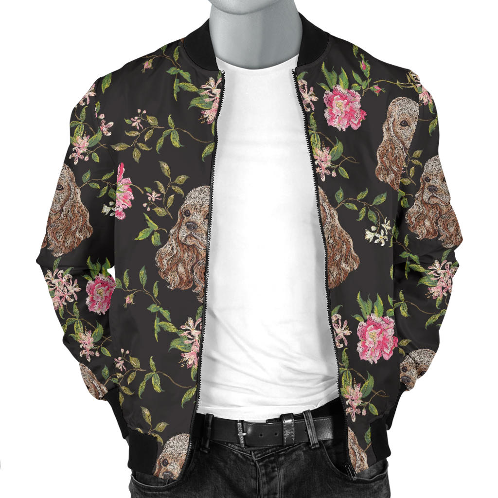 Cocker Pattern Print Design 03 Men Bomber Jacket