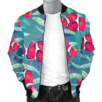 Clownfish Pattern Print Design 02 Men Bomber Jacket