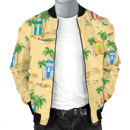 Beach Themed Pattern Print Design 01 Men Bomber Jacket