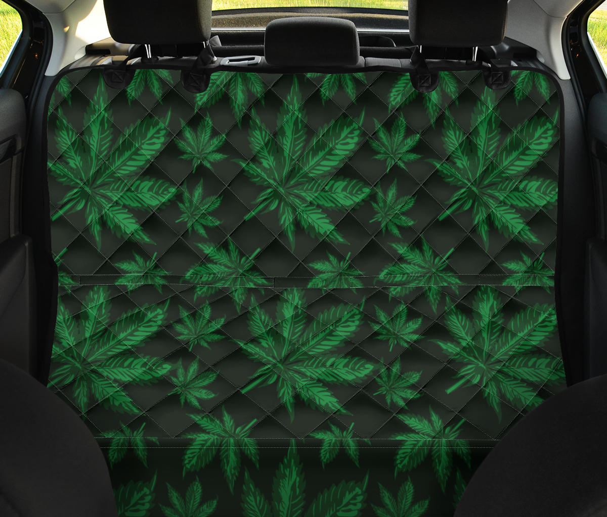 Pot Leaf Pattern Print Design A04 Rear Dog Car Seat Cover Hammock