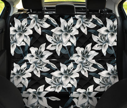 Lily Pattern Print Design 03 Rear Dog Car Seat Cover Hammock