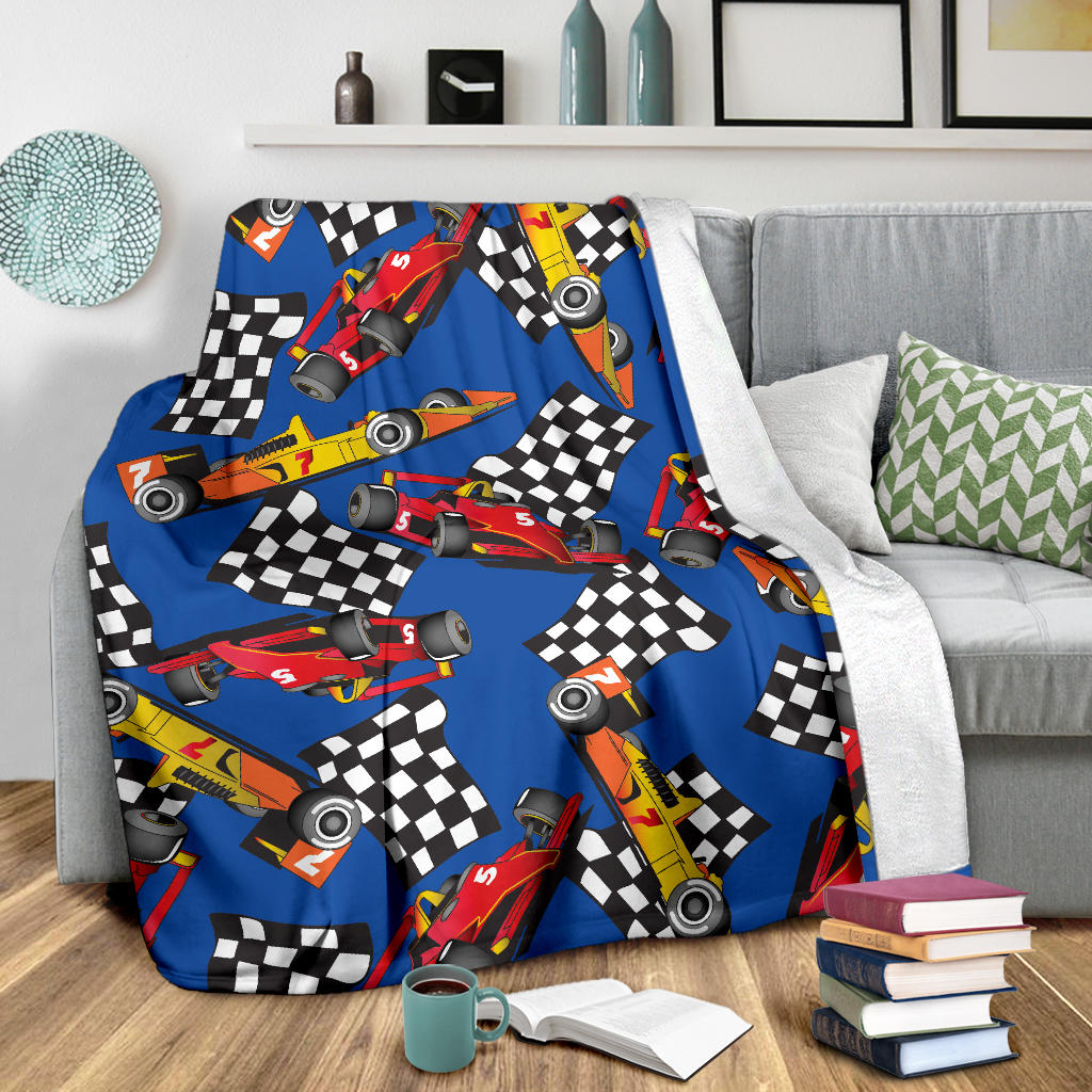 Racing Pattern Print Design A01 Premium Blanket