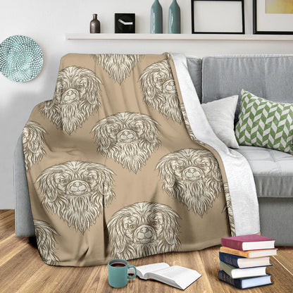 Pekingese Pattern Print Design A01 Premium Blanket