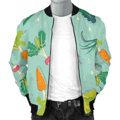Radish Pattern Print Design A01 Men Bomber Jacket