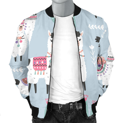 Llama Pattern Print Design 04 Men Bomber Jacket
