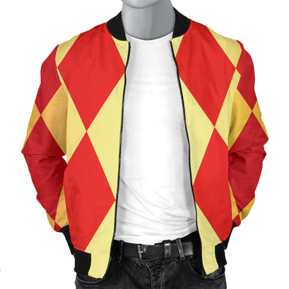 Harlequin Pattern Print Design 03 Men Bomber Jacket