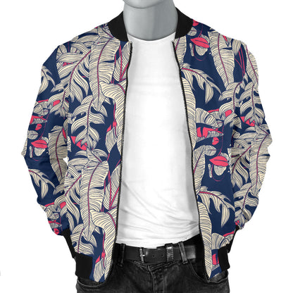 Bird Of Paradise Pattern Print Design 03 Men Bomber Jacket