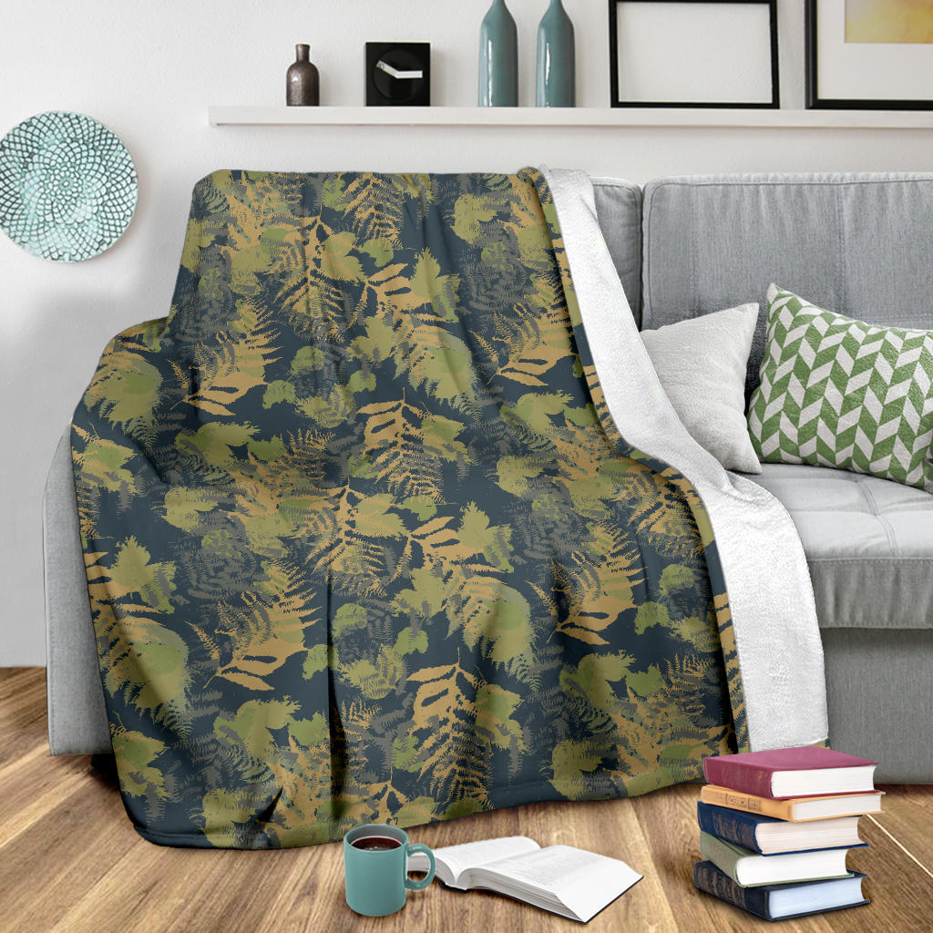 Camouflage Tropical Pattern Print Design 04 Premium Blanket