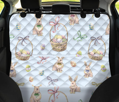 Rabbit Easter Eggs Pattern Print Design 03 Rear Dog Car Seat Cover Hammock