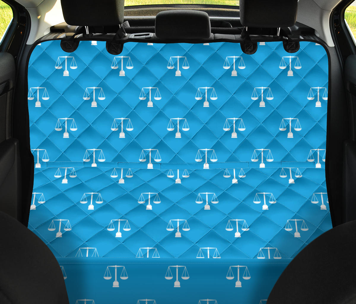 Libra Pattern Print Design 02 Rear Dog Car Seat Cover Hammock