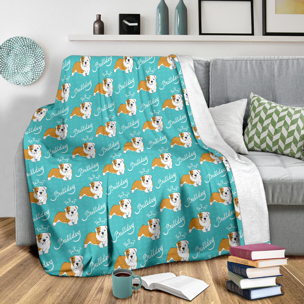 Bulldogs Pattern Print Design 05 Premium Blanket