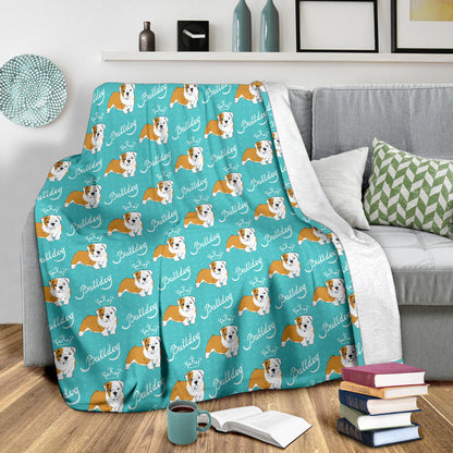 Bulldogs Pattern Print Design 05 Premium Blanket