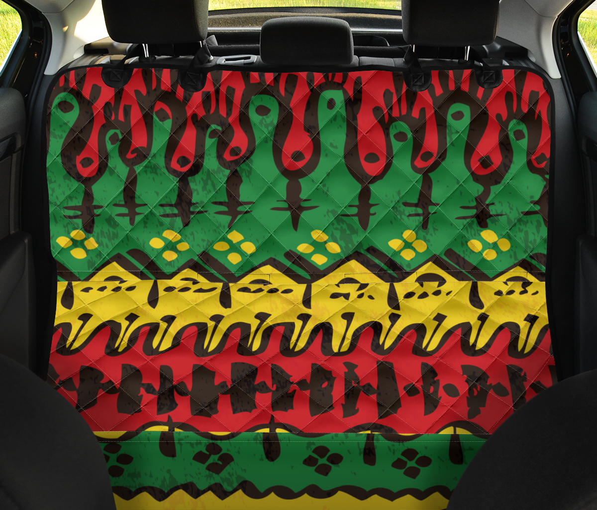 Rasta Pattern Print Design A01 Rear Dog Car Seat Cover Hammock
