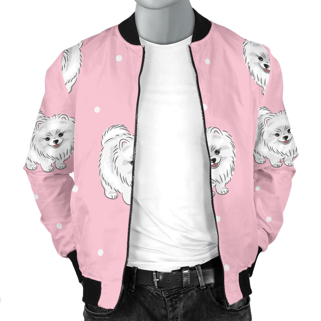 Pomeranians Pattern Print Design A02 Men Bomber Jacket
