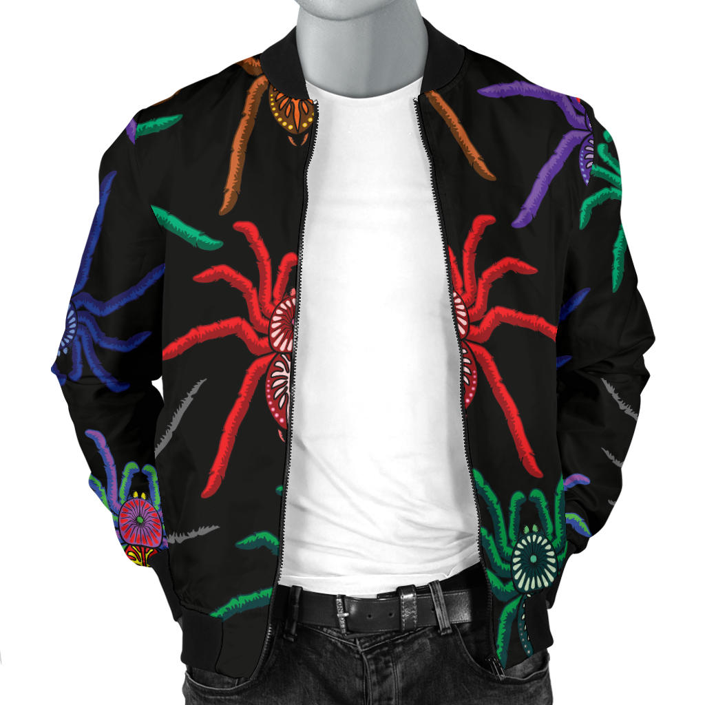 Tarantula Neon Color Pattern Print Design 03 Men Bomber Jacket