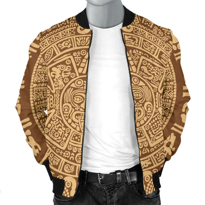 Mayan Pattern Print Design 01 Men Bomber Jacket