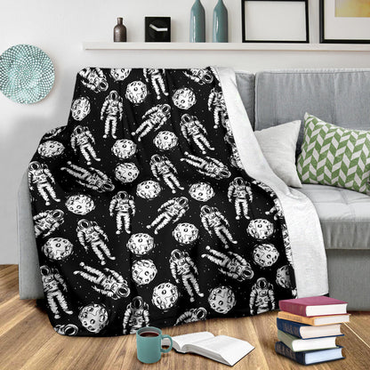 Astronaut Pattern Print Design 03 Premium Blanket