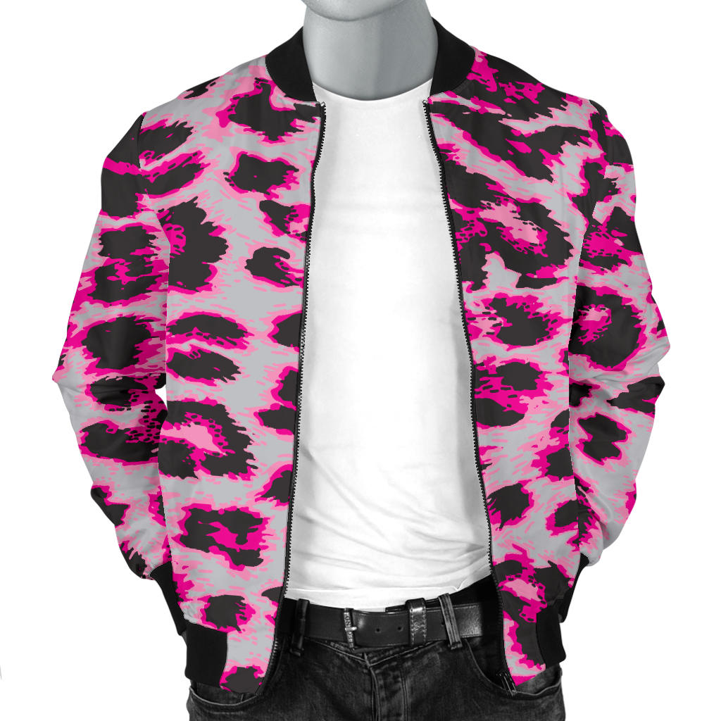 Leopard Pattern Print Design 02 Men Bomber Jacket