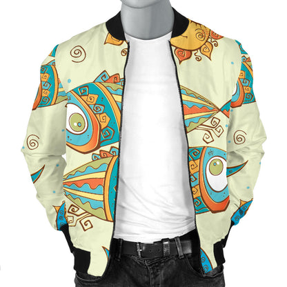 Pisces Pattern Print Design A03 Men Bomber Jacket