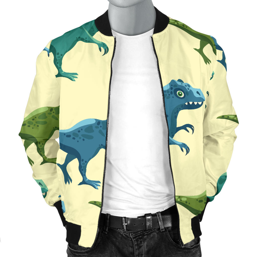 T Rex Pattern Print Design A04 Men Bomber Jacket