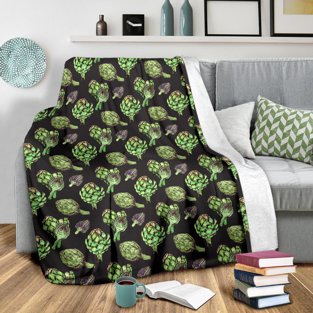 Artichoke Pattern Print Design 02 Premium Blanket
