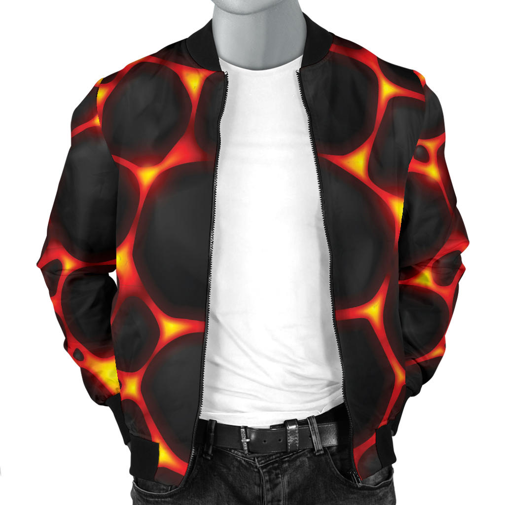 Lava Pattern Print Design 01 Men Bomber Jacket