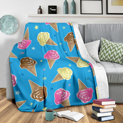 Ice Cream Pattern Print Design 01 Premium Blanket