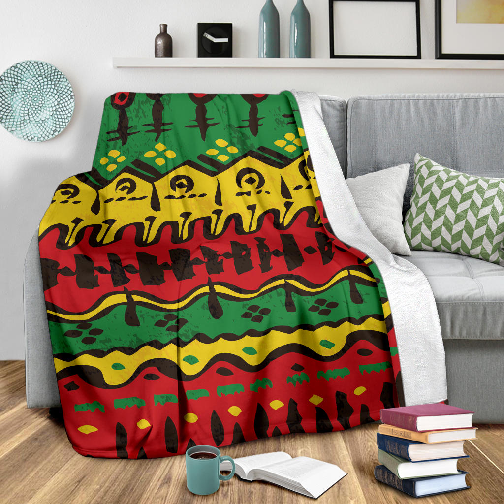 Rasta Pattern Print Design A01 Premium Blanket
