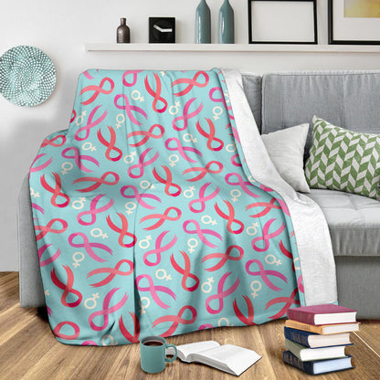 Breast cancer Pattern Print Design 03 Premium Blanket