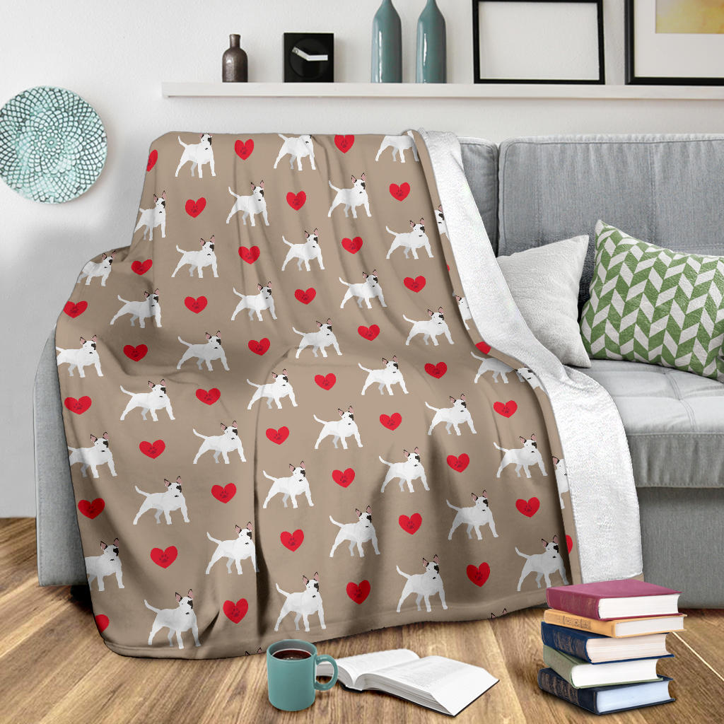 Bull Terriers Pattern Print Design 01 Premium Blanket