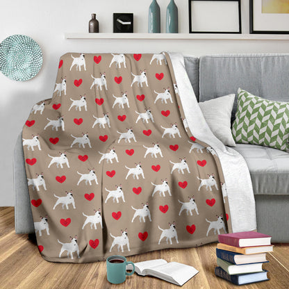 Bull Terriers Pattern Print Design 01 Premium Blanket