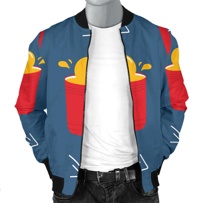 Beer Pong Pattern Print Design 02 Men Bomber Jacket