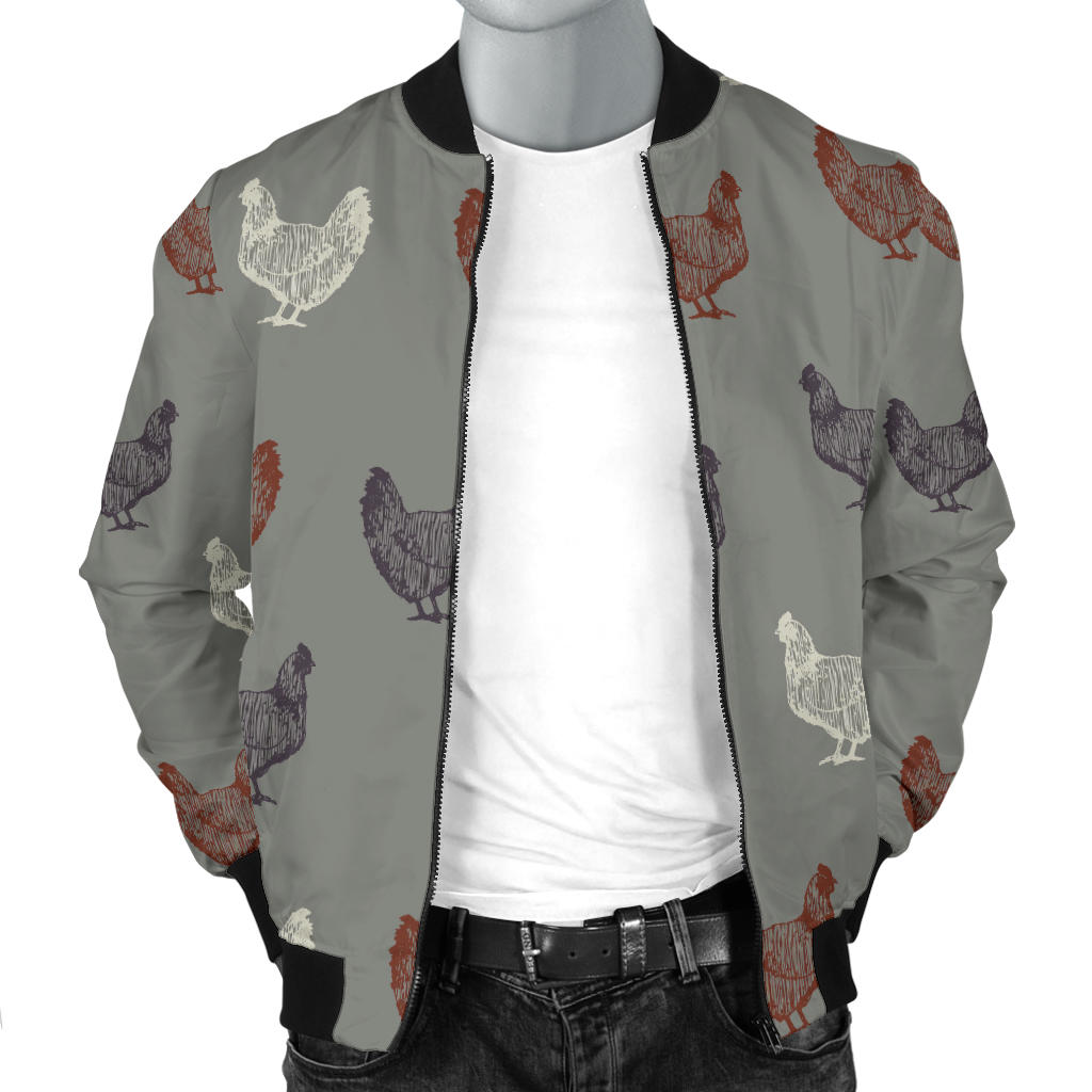 Chicken Pattern Print Design 01 Men Bomber Jacket