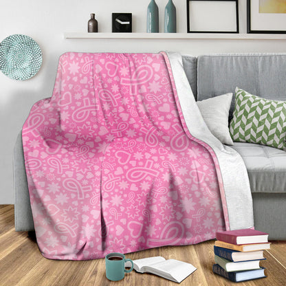 Breast cancer Pattern Print Design 02 Premium Blanket