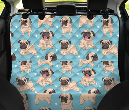 Pug Pattern Print Design A03 Rear Dog Car Seat Cover Hammock