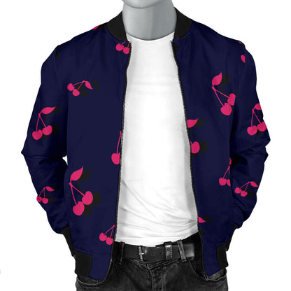 Cherry Pattern Print Design 02 Men Bomber Jacket