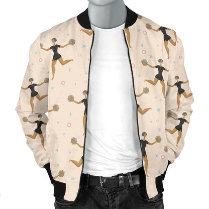 Cheerleader Pattern Print Design 03 Men Bomber Jacket
