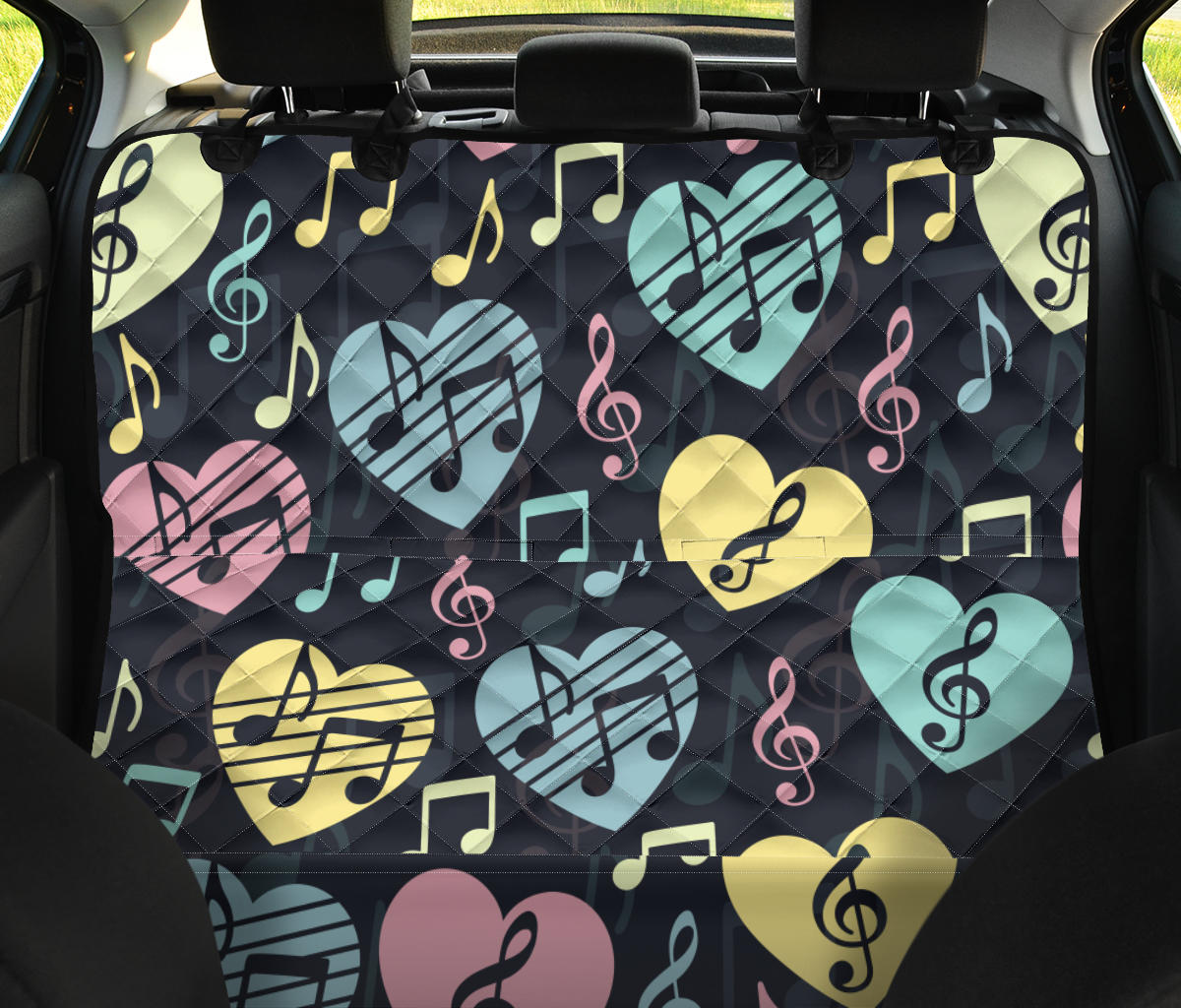 Music note Pattern Print Design A03 Rear Dog Car Seat Cover Hammock
