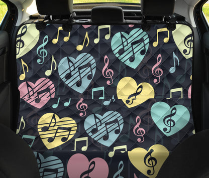 Music note Pattern Print Design A03 Rear Dog Car Seat Cover Hammock