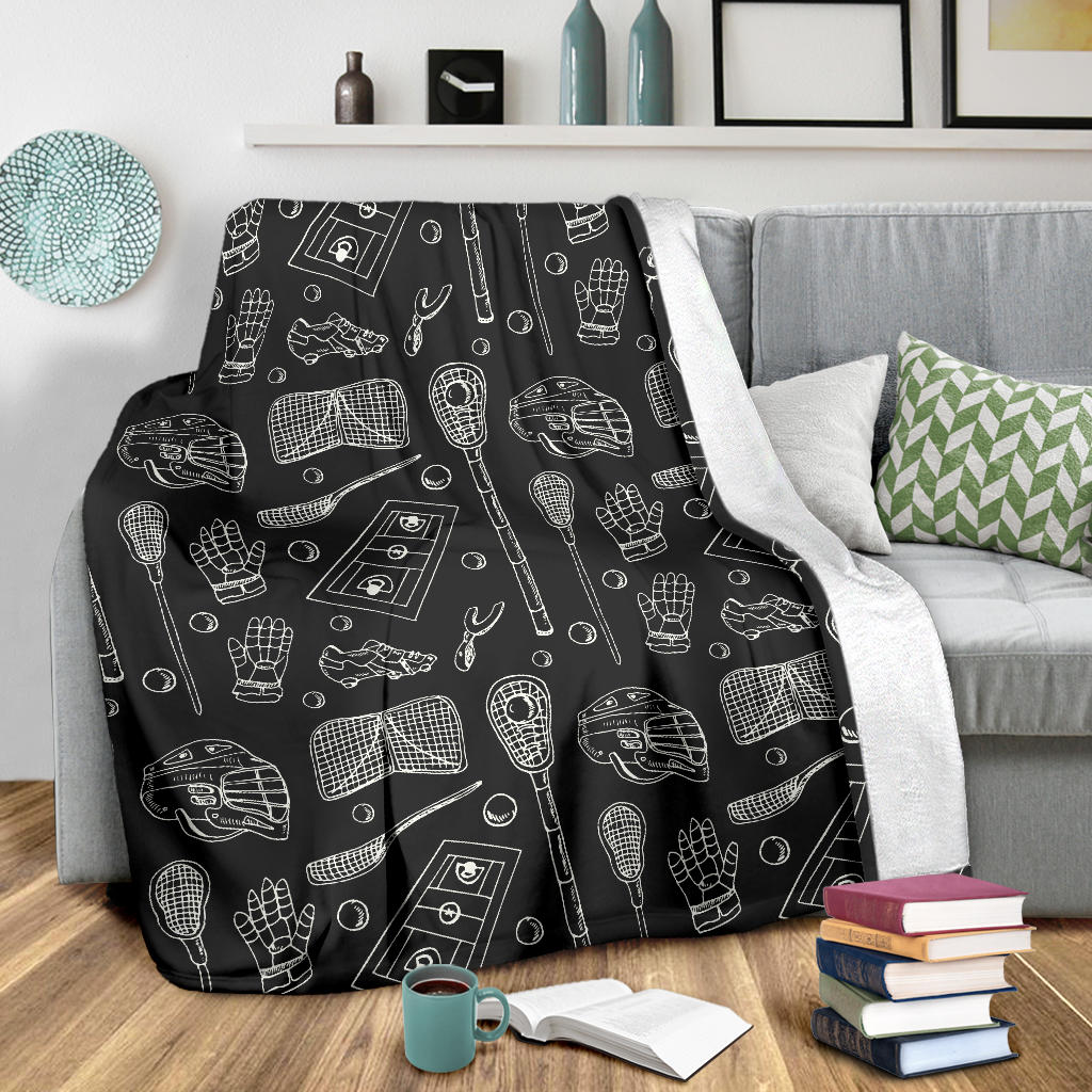 Lacrosse Pattern Print Design 01 Premium Blanket