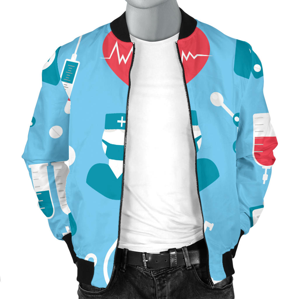 Nurse Pattern Print Design A03 Men Bomber Jacket