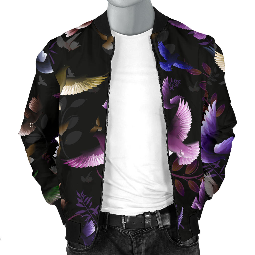 Pigeon Pattern Print Design 01 Men Bomber Jacket