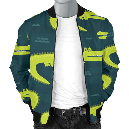 Alligator Pattern Print Design 03 Men Bomber Jacket