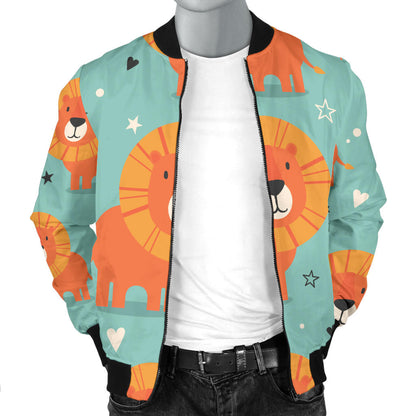 Lion Baby Pattern Print Design 03 Men Bomber Jacket