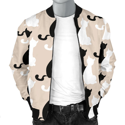 Cat Pattern Print Design 04 Men Bomber Jacket